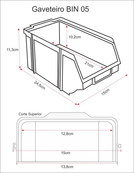 Caixa Plástica Bin Número 5 | Plastcomp - Plastcomp - Venda de
