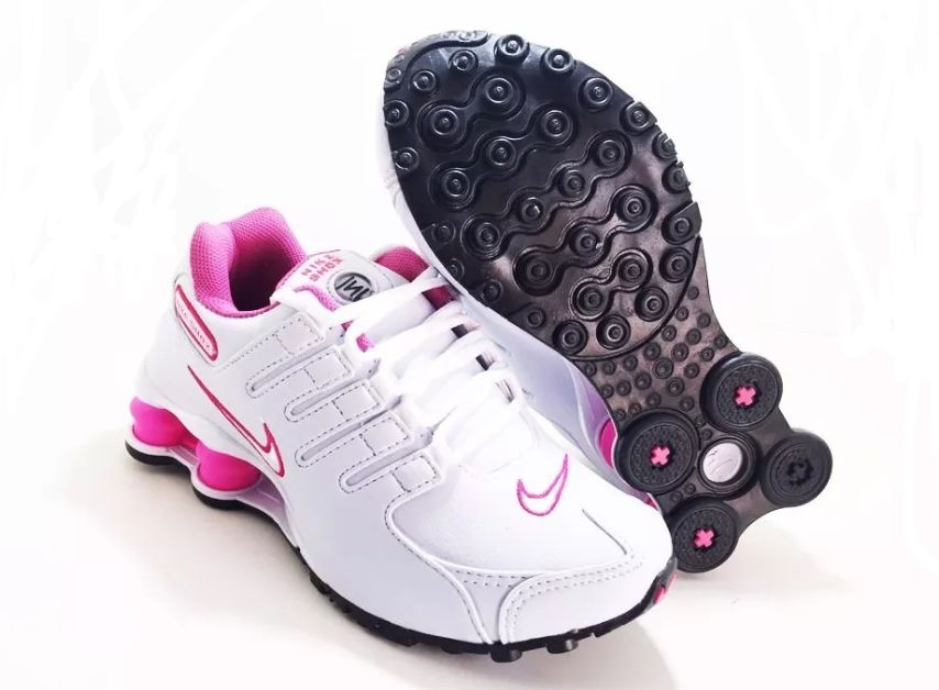 nike shox branco e rosa
