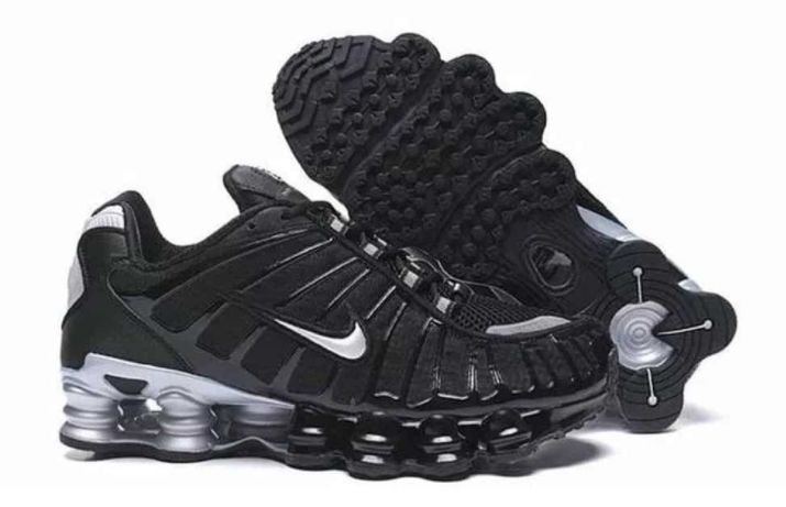 nike shox preto e prata