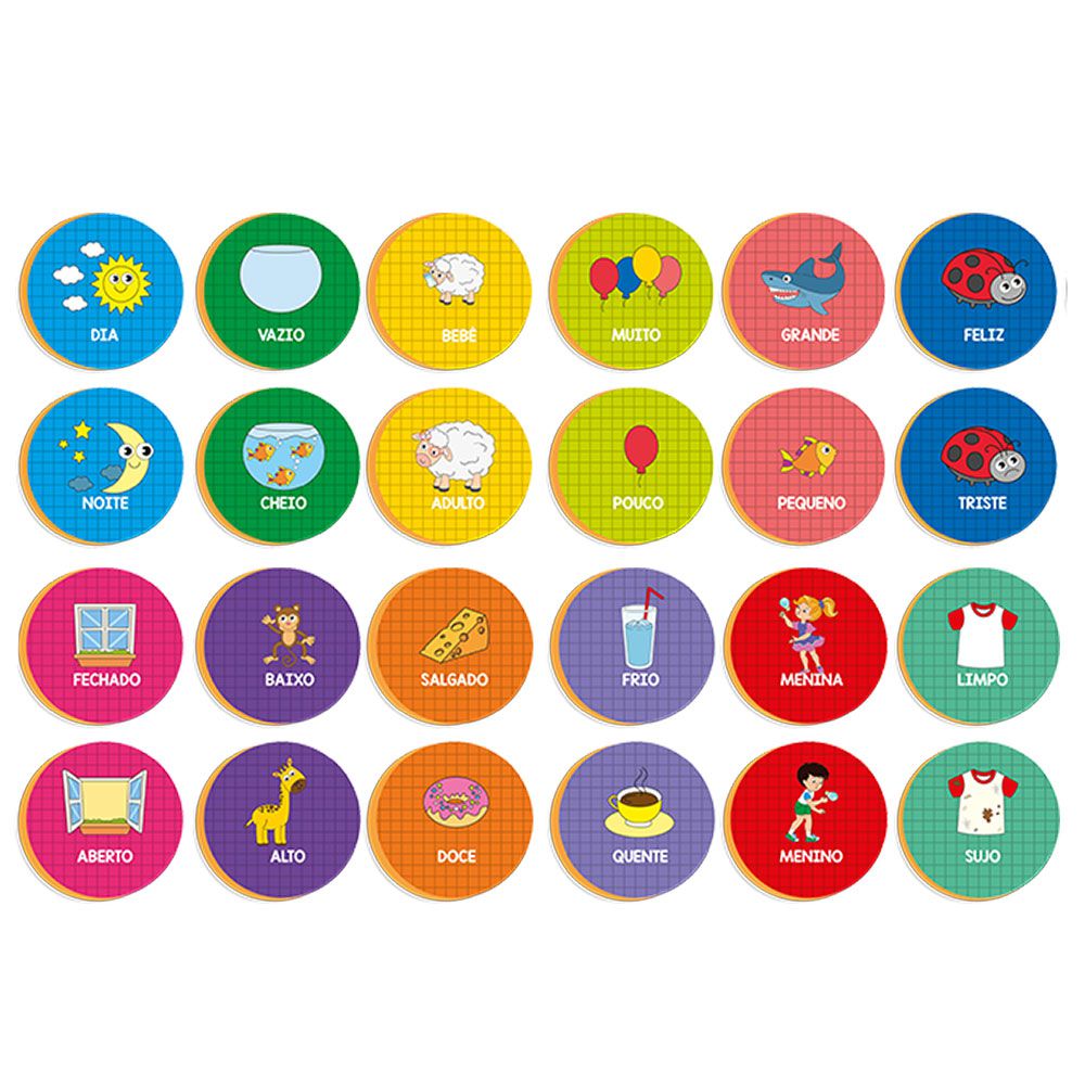 Jogo da Memória dos Opostos Brinquedo Educativo MDF - Tralalá 4 Kids