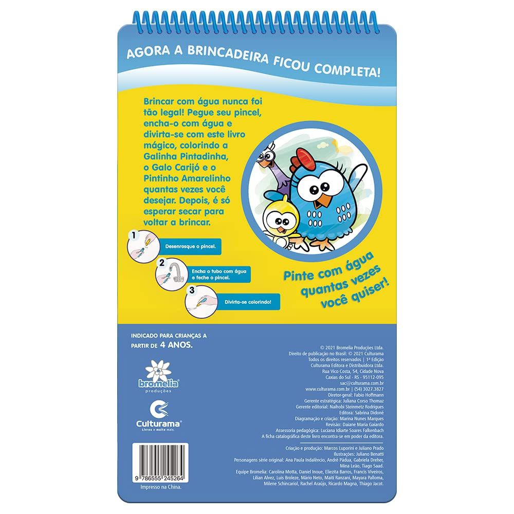 Livro Aquabook Galinha Pintadinha Brinquedo Educativo Tralalá 4 Kids 