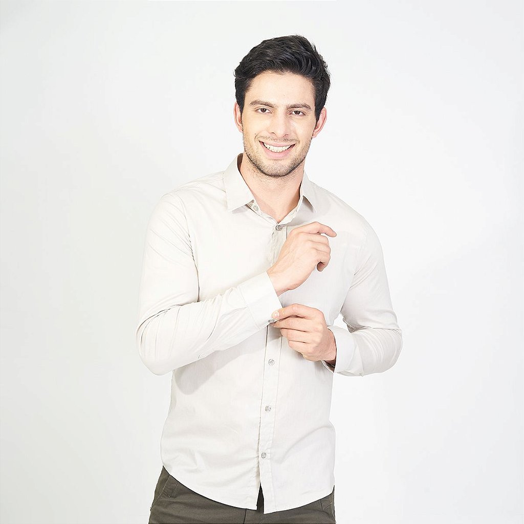 camisa elastano masculina