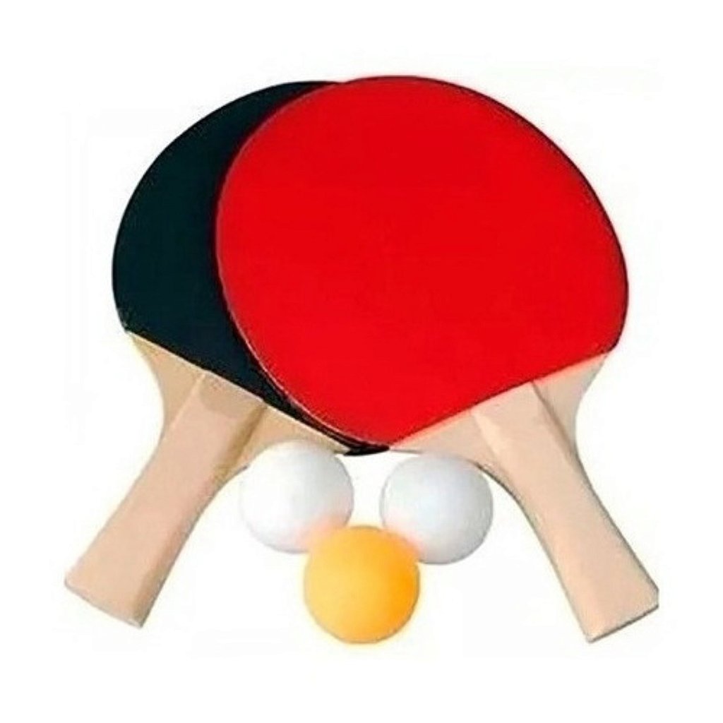 Kit Ping Pong/Tenis de Mesa Com 3 Bolas e 2 Raquetes - 1 Fit