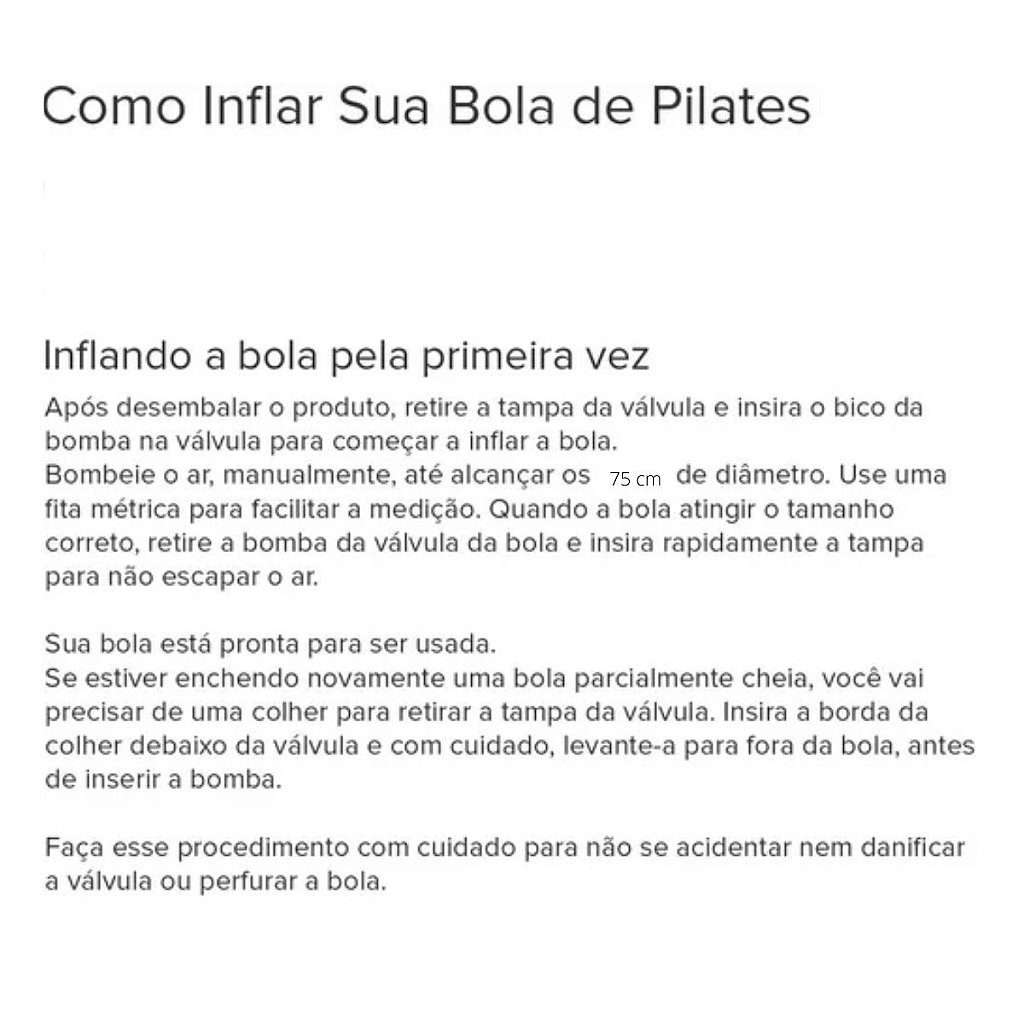 Kit com bola de pilates rosa 75cm + bomba de ar manual - Lojas Lares