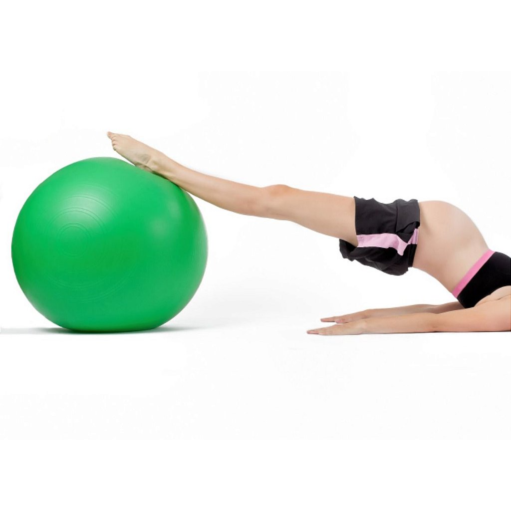 Bola de yoga verde com 75cm para exercícios fisicos - Lojas Lares