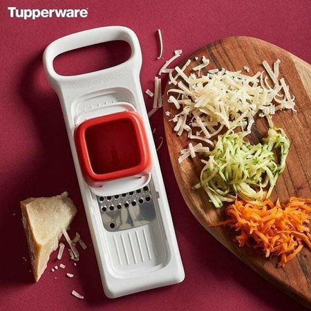 Tupperware Super Chef Mini Ralador Branco e Vermelho - Loja Chefe Tupperware