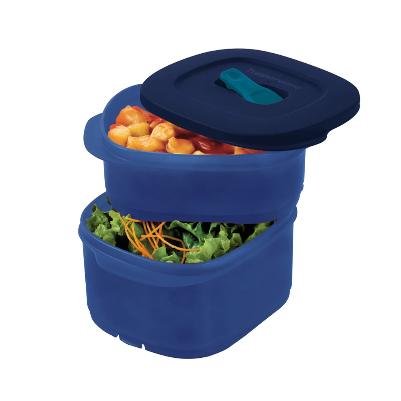 Tupperware Kit Cristalwave Quadrado 800ml e 500ml Azul - Loja