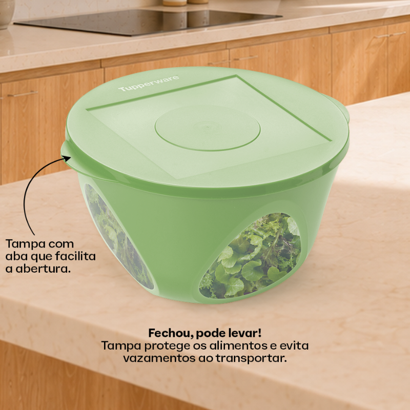 Tupperware Kit Tigela Outdoor 4,3L + Tigela Ideal 500ml Verde