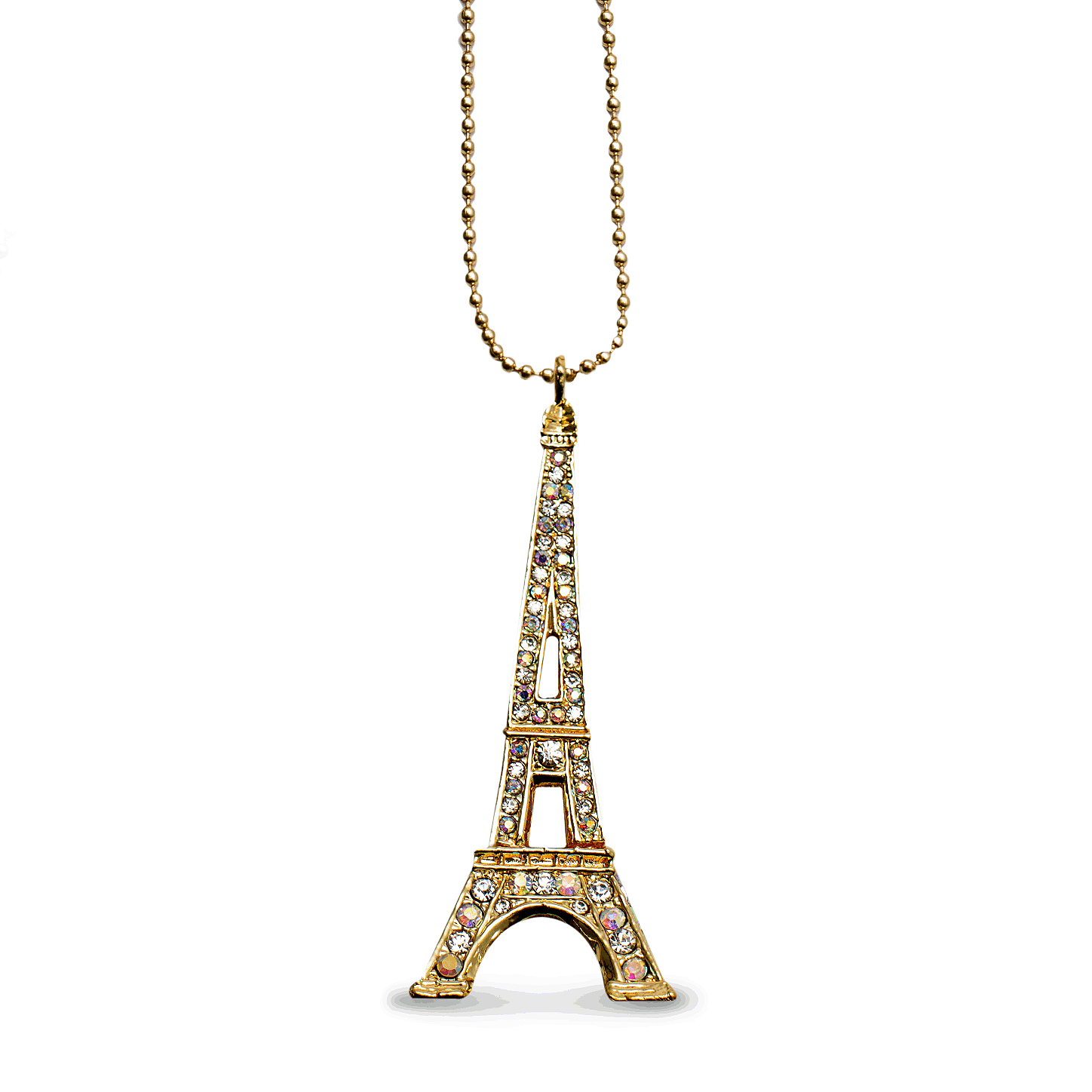 Colar dourado Torre Eiffel com Strass