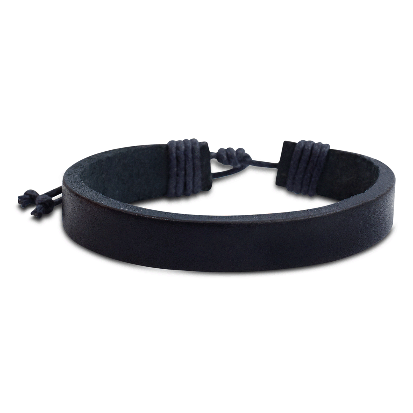 Pulseira de couro lisa preta