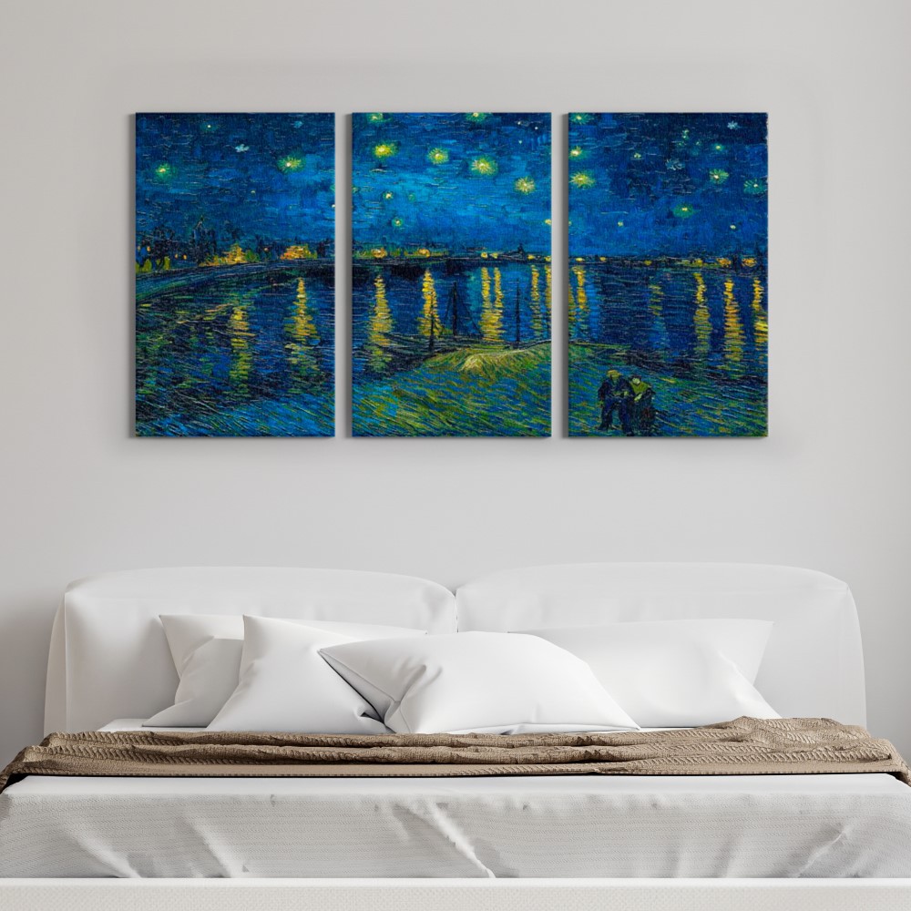 Quadro Decorativo 1 Tela Pintura A Noite Estrelada Van Gogh