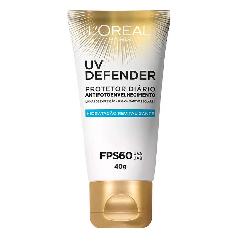 Protetor Solar Facial L'oréal Uv Defender Hidratação Revitalizante FPS 60  40g - Sense Farma - Cosméticos, Estética e Beleza