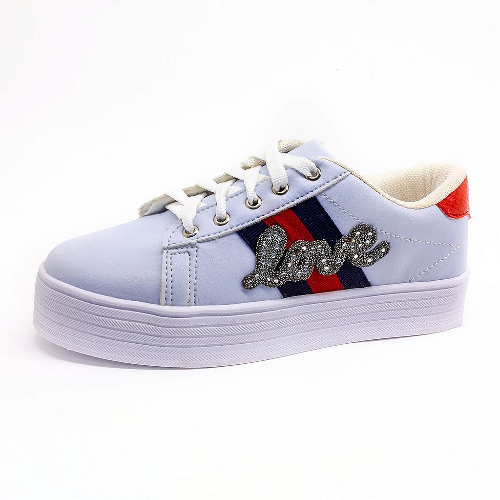 Tênis Casual Infantil Bom Pé Feminino Branco e Azul - Lumman Calçados | Sua  Sapataria Online