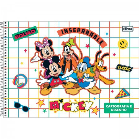 Caderno Cartografia e Desenho Mickey – TILIBRA - Fofuras da Sol papelaria