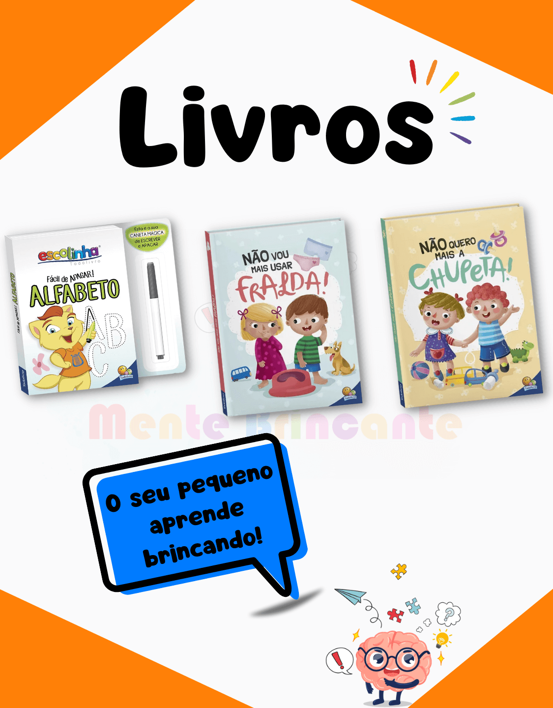 Livro Infantil Alfabetização: Hora de Aprender Alfabeto com Quebra Cabeça -  Escolinha Todolivro - Escreve e Apaga