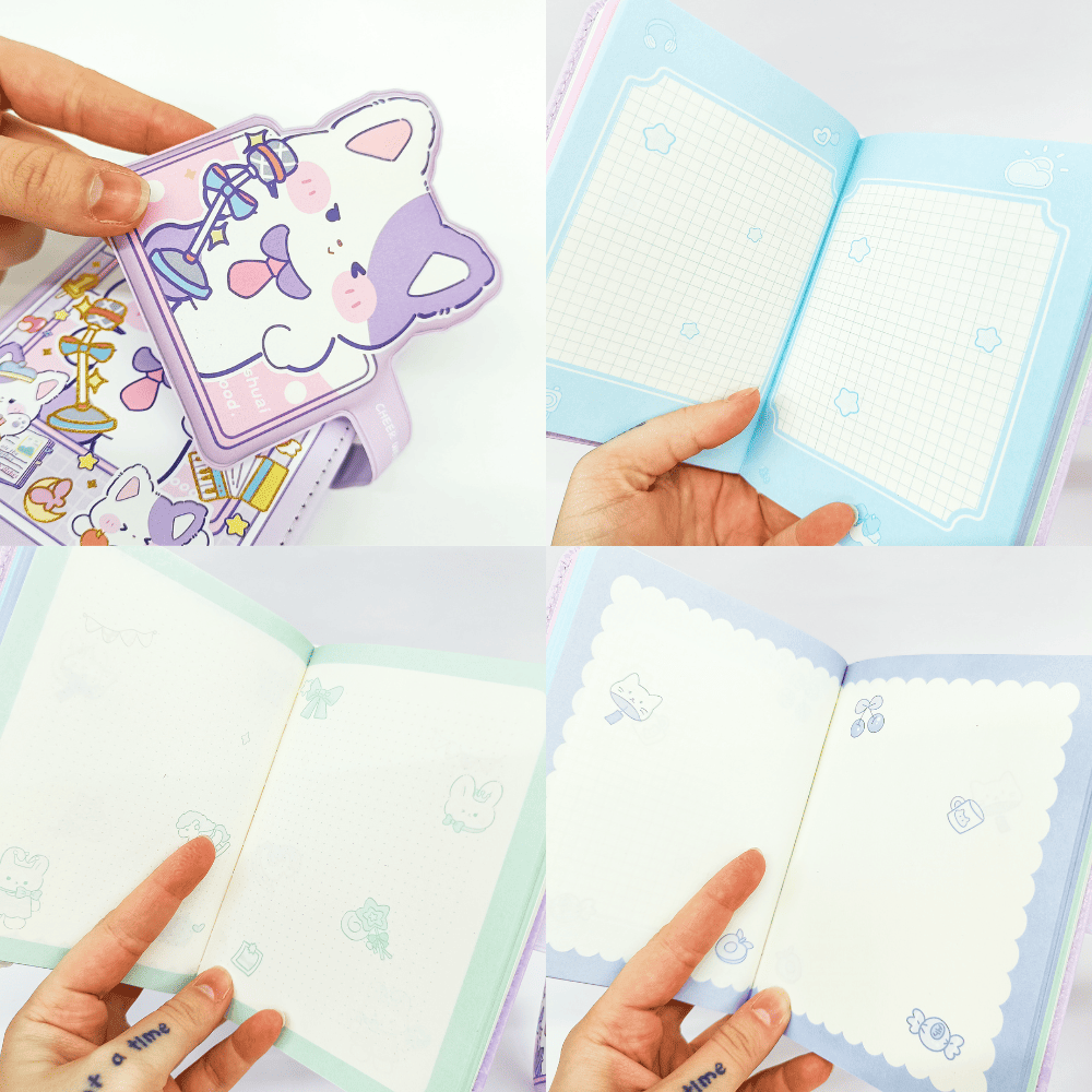 Caderno Brochura Com Folhas Ilustradas e Fecho Magnético A6