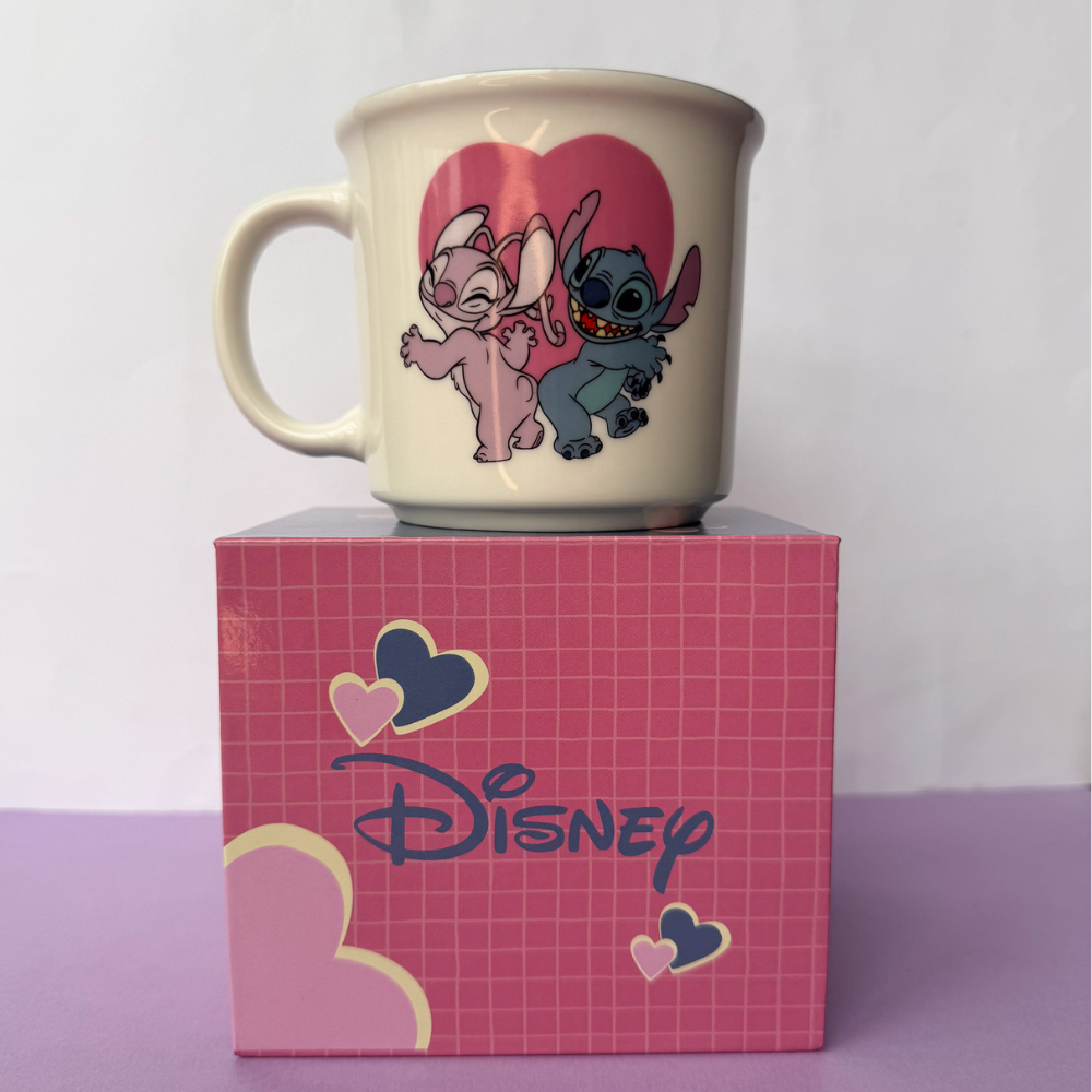 Caneca de Cerâmica 350ml Stitch e Angel - Fancy Goods
