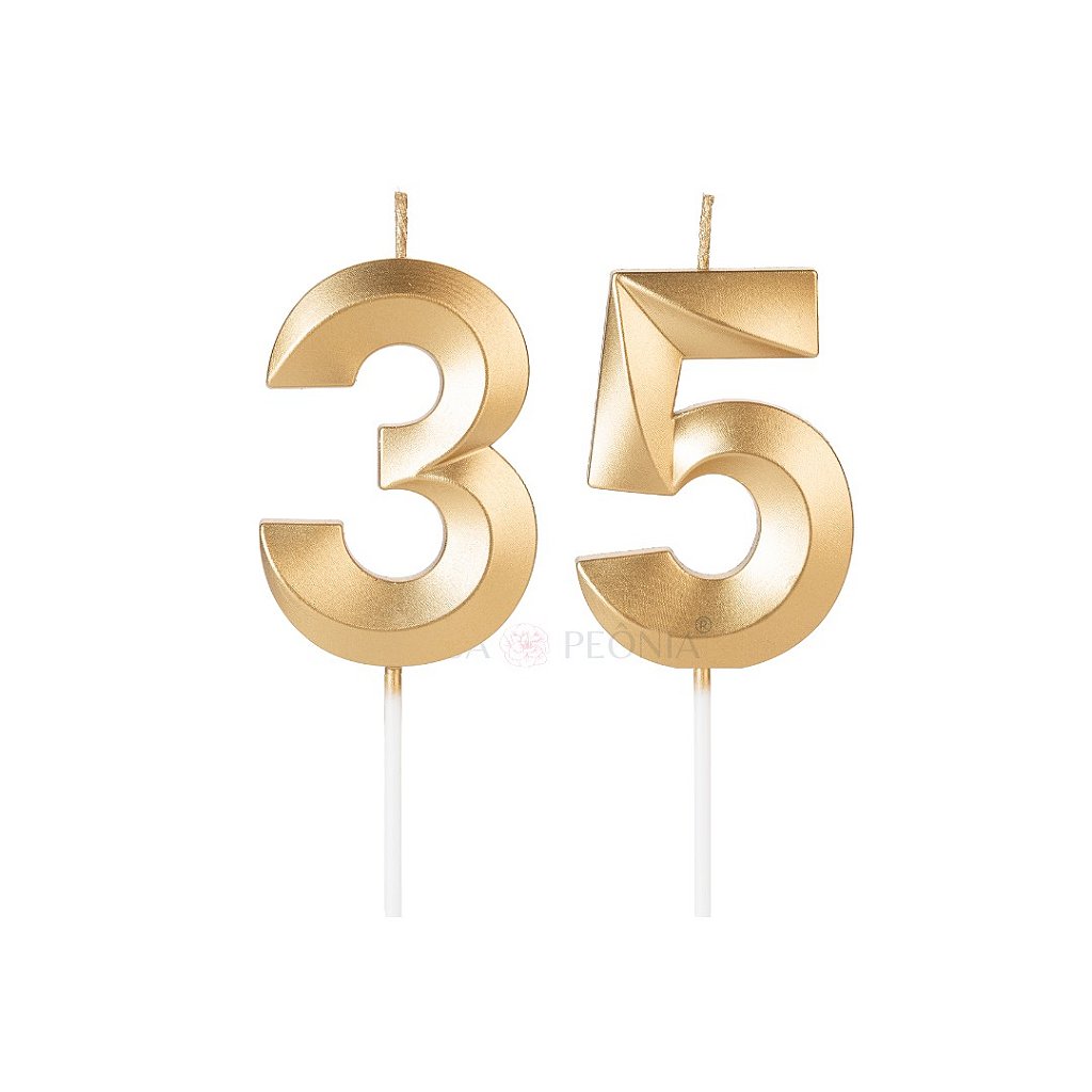 Comprar Vela de Aniversário 35 Anos Numero Dourada - CASA PEÔNIA