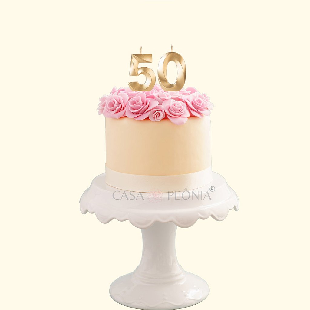 Da séri  Bolo de aniversário de ouro, Bolo de aniversário de 50 anos,  Decoração do bolo de aniversário