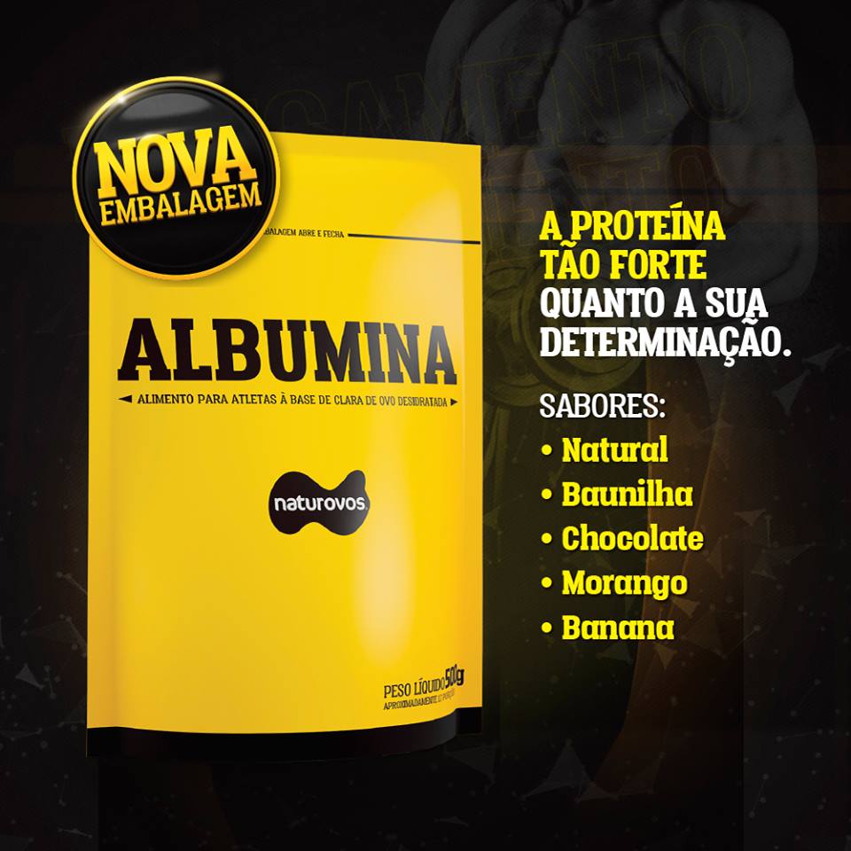 Albumina Isolada (500g) - Naturovos - Mercadão Suplementos | (41) 99678-0210