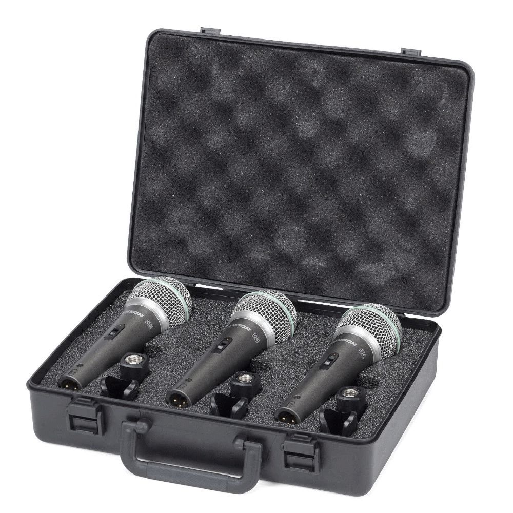 Kit 03 Microfones De Mão Dinâmico Supercardióide Samson Q6