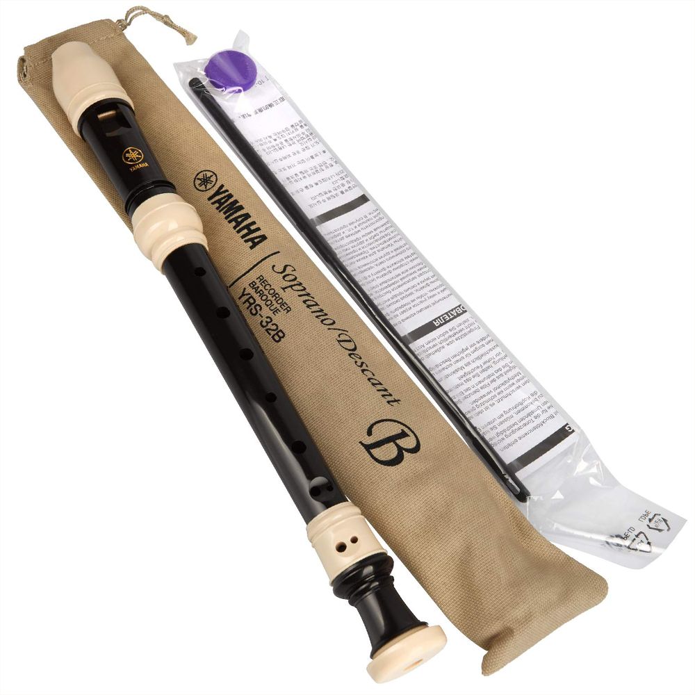 Flauta Doce Soprano Barroca Yamaha YRS-32B Com Capa - American