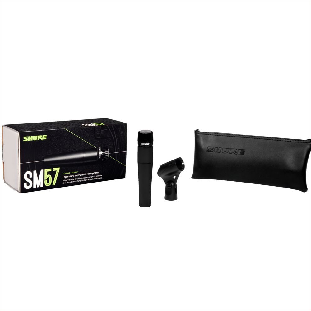 Microfone De Mão Shure Dinâmico Cardióide SM57-LC Preto - American