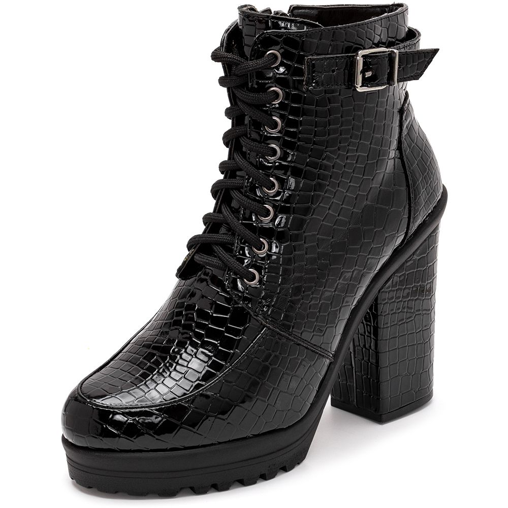 coturno preto plataforma