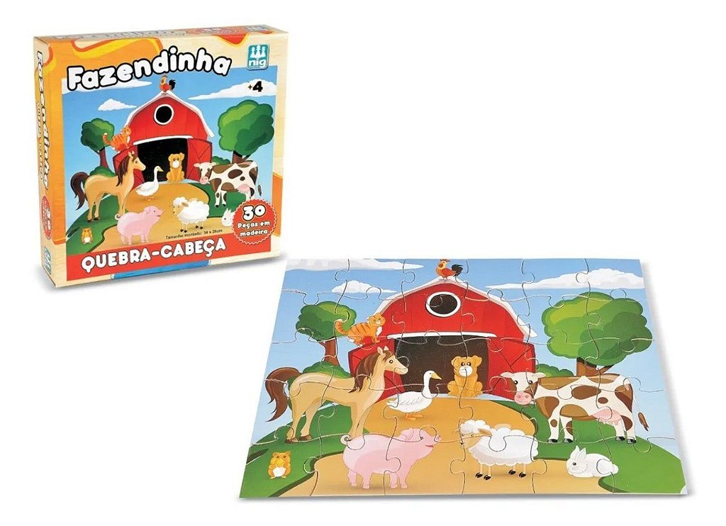 Quebra-cabeça De Madeira Irregular Fun Farm Com Caixa De Presente  Requintada Artesanato De Madeira DIY Presentes De Aniversário Para Adultos  E Crianças Jogos Educativos Interativos - Temu Portugal