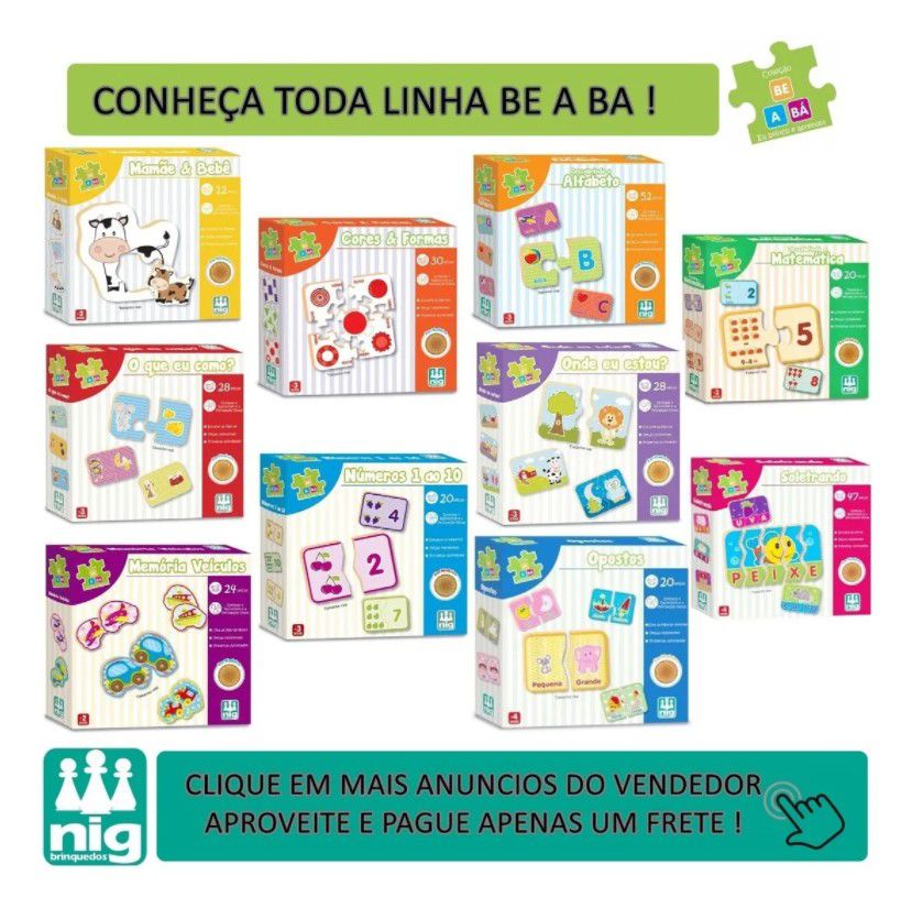 Kit Educativo 4 Jogos De Encaixe Peças Em Madeira - NIG