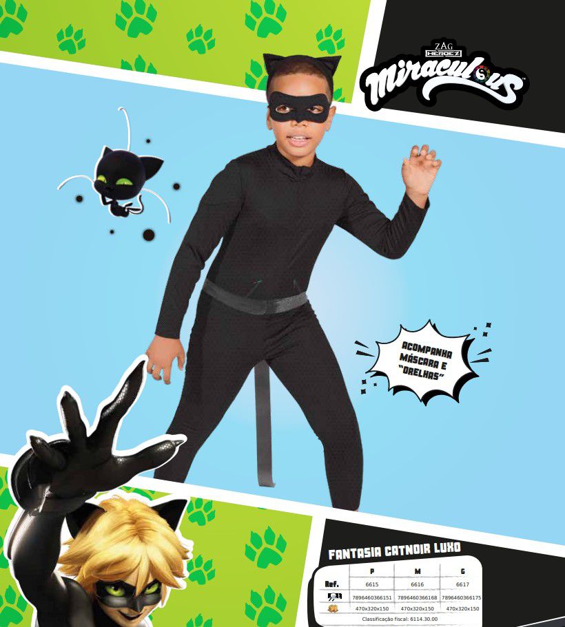 Fantasia cat noir adulto miraculous ladybug