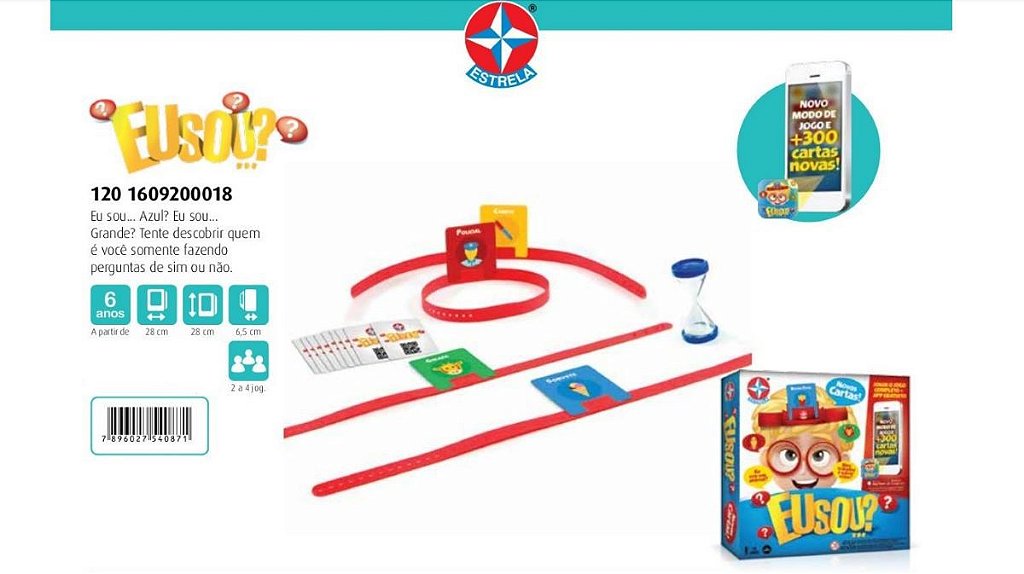 Jogo infantil eu sou original estrela aplicativo com novas cartas