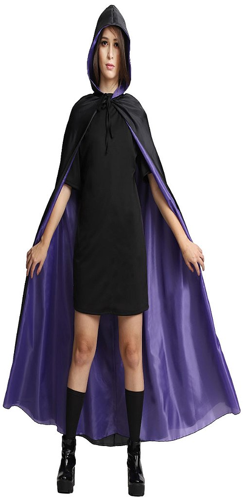 Vampira Adulta Luxo com Capa de Halloween