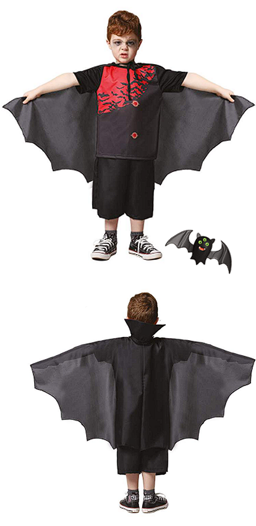 Fantasia Infantil Menino Vampiro Halloween Luxo Com 5 Peças