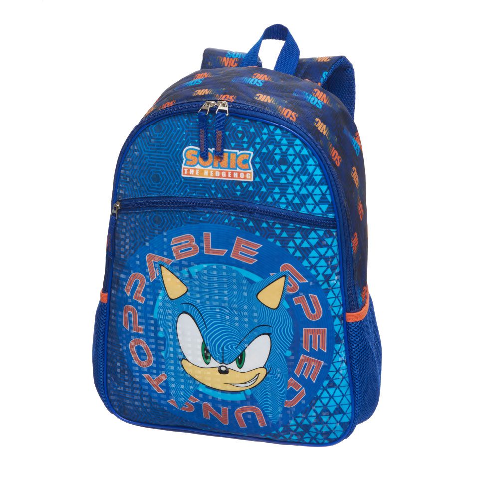 Mochila Escolar Infantil Meninos Super Sonic o Ouriço Azul e Seus