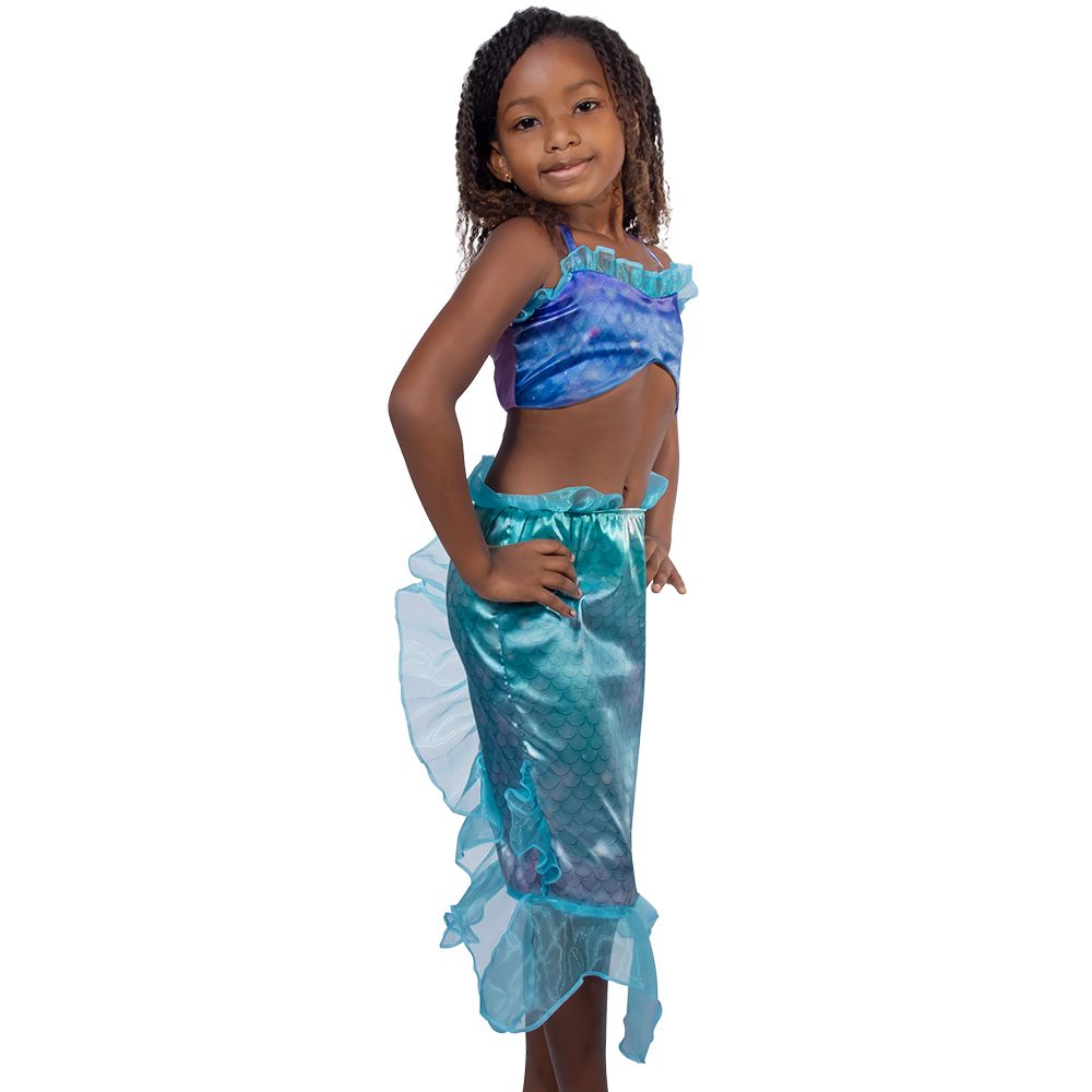 FANTASIA SEREIA AZUL ROUPA PEQUENA ARIEL SAIA INFANTIL LUXO  Roupa de  sereia infantil, Fantasias, Vestidos de formatura