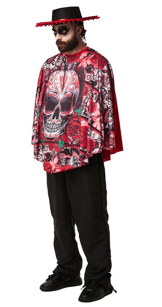 Fantasia Halloween Poncho Mexicano La Fiesta Masculino Adult - 7 Artes  BrinQ Fantasias