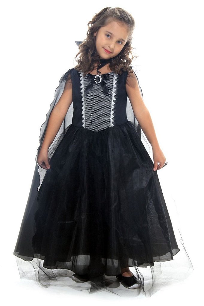 Fantasia Vampiro Luxo Com Capa Halloween Infantil Meninos