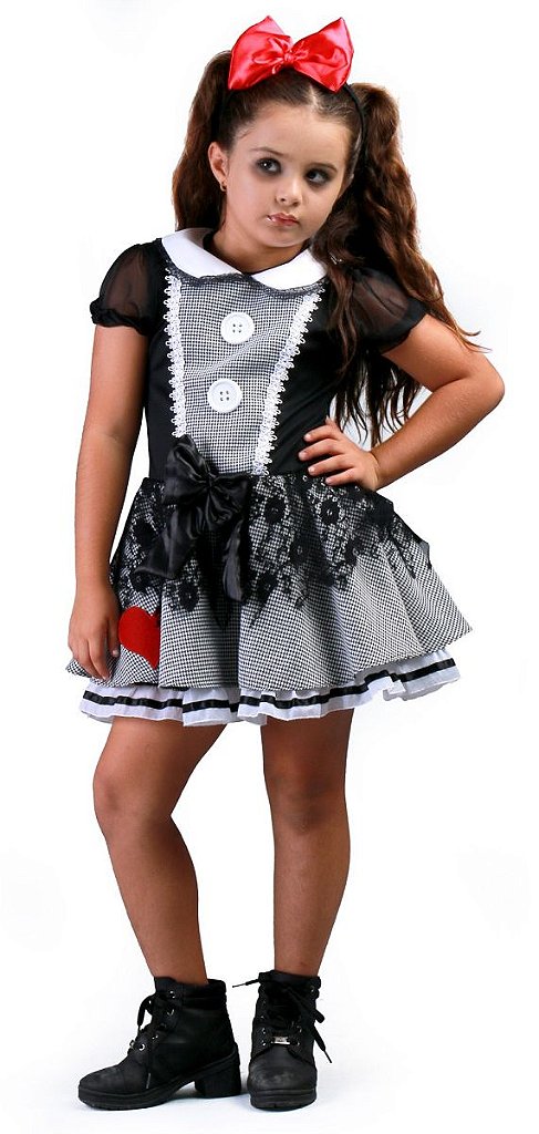 Fantasia para festas de halloween infantil, conjunto de vestido