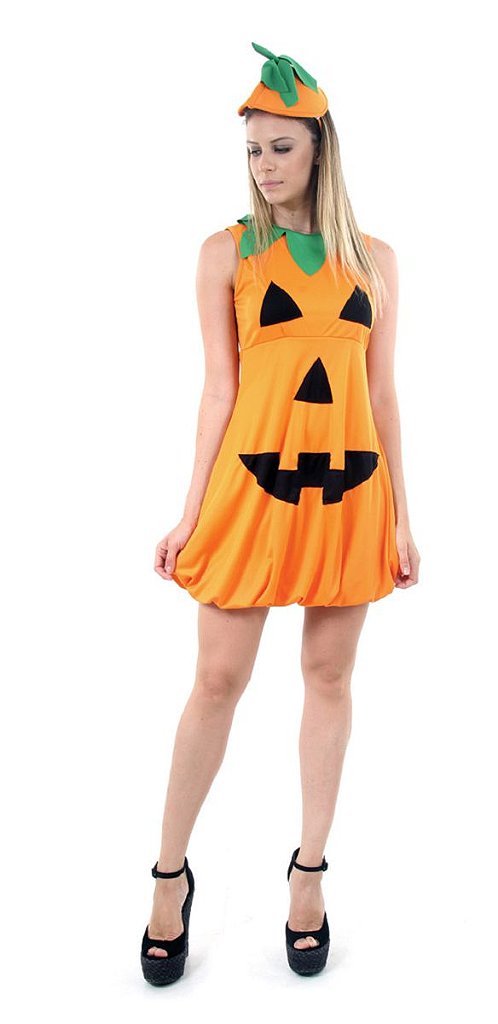 Fantasia Halloween Infantil Feminino Menina Abóbora