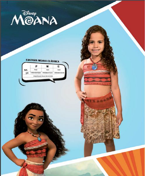 Vestido Fantasia Infantil Moana Luxo E Colar Promoção