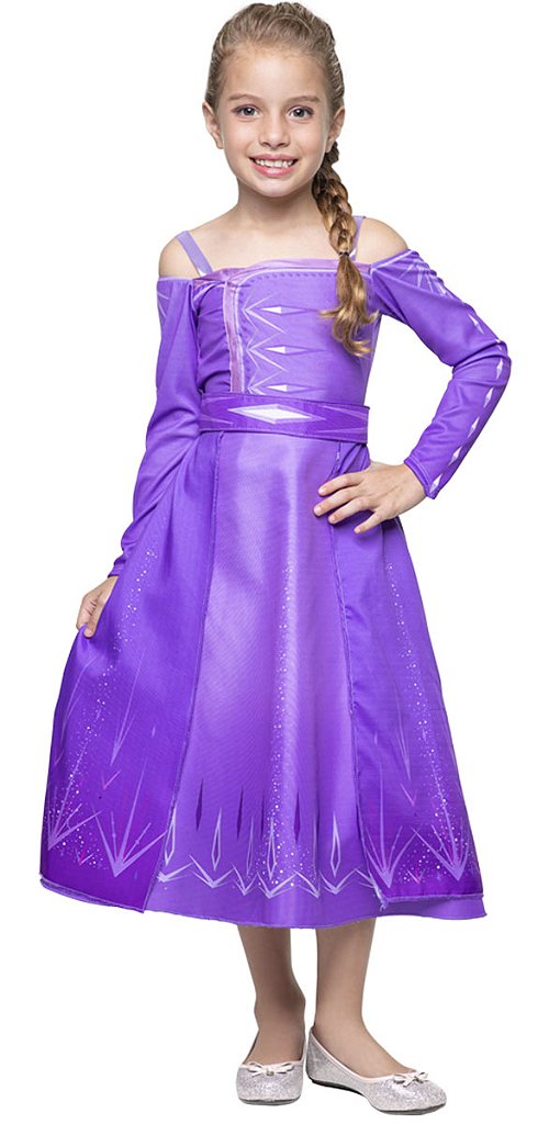 Fantasia Elsa Frozen 2 Vestido Oficial Disney - 7 Artes BrinQ Fantasias