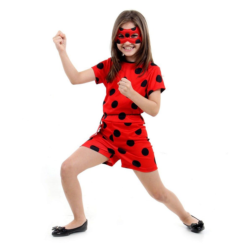 Fantasia Cat Noir Infantil Ladybug - 7 Artes BrinQ Fantasias