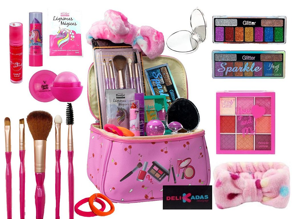 Maleta de maquiagem completa Infantil princesinha - Delikadas Makeup