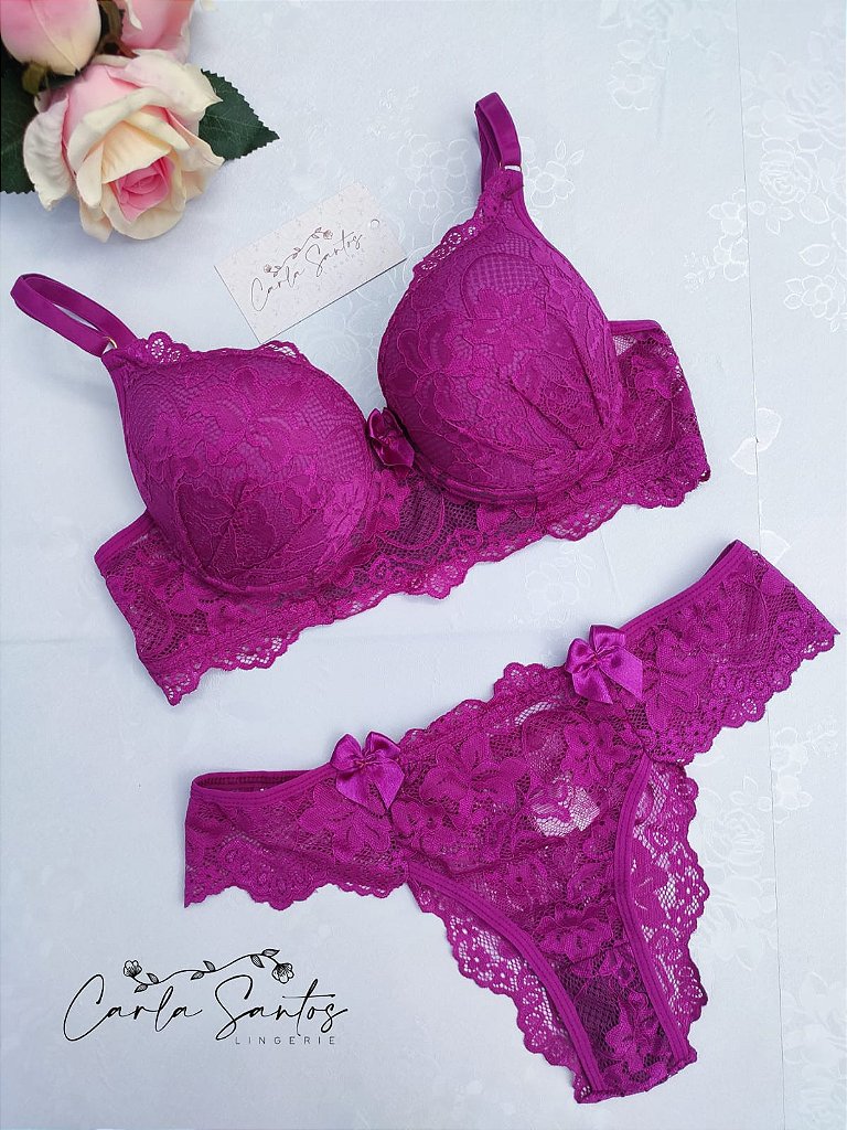 Conjunto Leila - Roxo - Carla Santos - As melhores lingeries