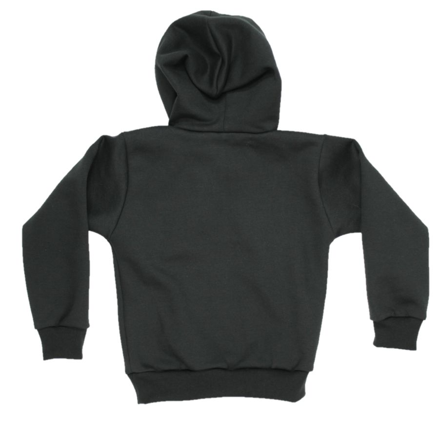 plain black moletom com capuz front and back