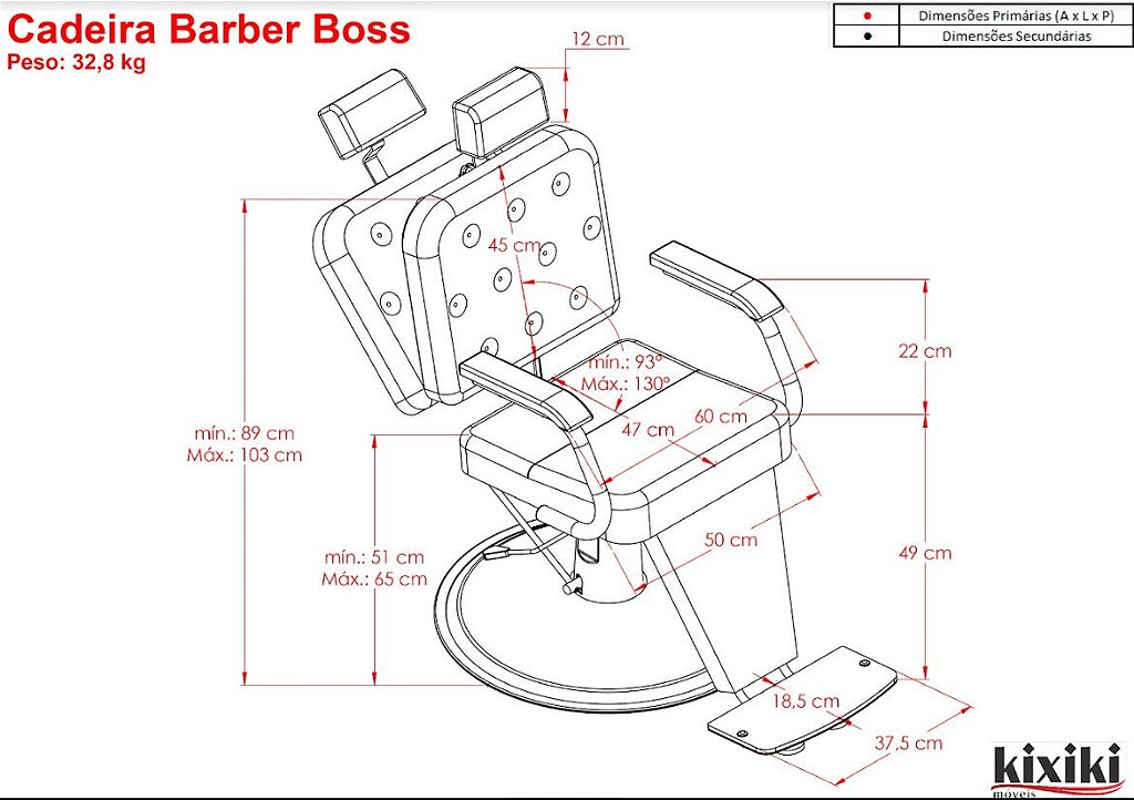 Cadeira Barber Boss Reclinável – Mundo Barbeiro