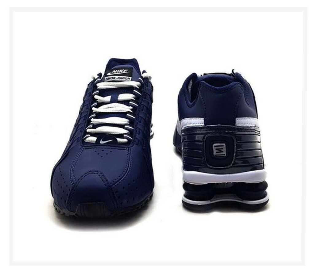 nike shox junior azul e branco