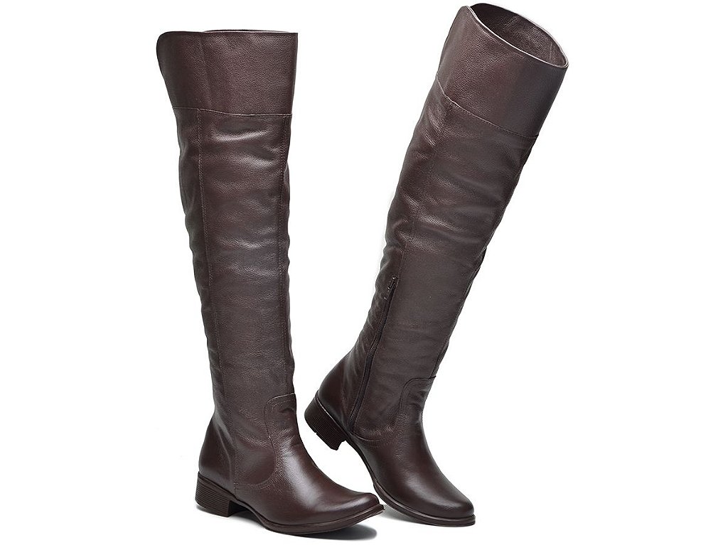 botas ate a coxa salto baixo