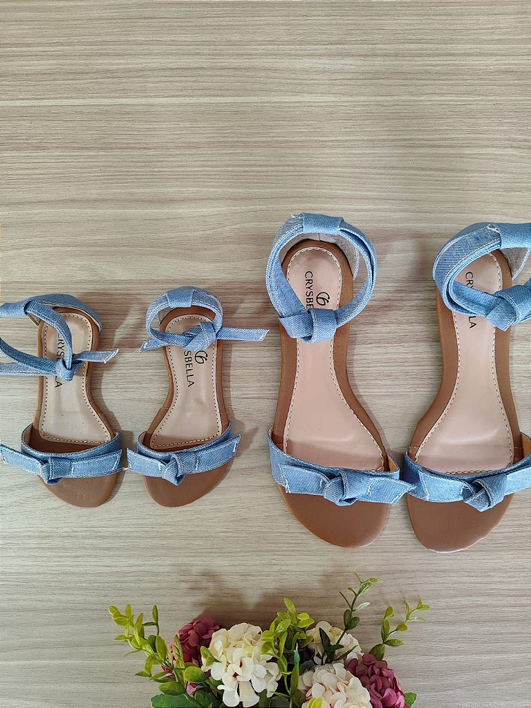 Rasteirinha Jeans Lace Adulto Crysbella